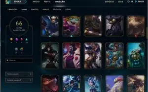 Conta LoL c/ Borda de Ouro - 105 Campeões - 66 Skins!
