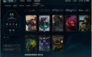 Conta LoL c/ Borda de Ouro - 105 Campeões - 66 Skins!