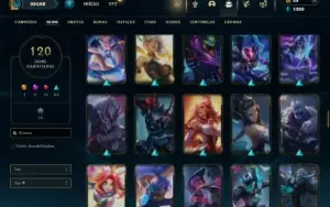 Ouro 3 com TODOS os champs e 120 Skins ( TOP / JG / MID )