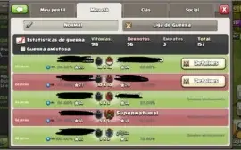 Clã clash of Clans quase nível 8, ótimo histórico de guerras