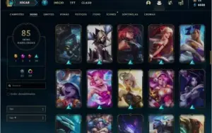 Conta bronze 2 AFUNDADA com 84 skins, 91 champs e 552 RPS