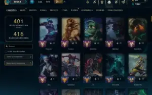 Bronze 2 com TODOS os Champs e 82 Skins ( JG / SUP )