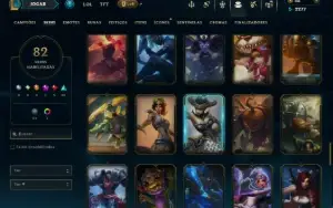 Bronze 2 com TODOS os Champs e 82 Skins ( JG / SUP )
