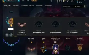 Bronze 2 com TODOS os Champs e 82 Skins ( JG / SUP )