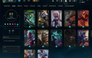 Bronze 2 com TODOS os Champs e 82 Skins ( JG / SUP )