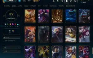 Bronze 2 com TODOS os Champs e 82 Skins ( JG / SUP )