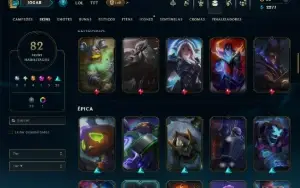 Bronze 2 com TODOS os Champs e 82 Skins ( JG / SUP )