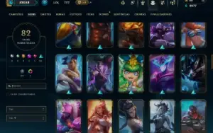 Bronze 2 com TODOS os Champs e 82 Skins ( JG / SUP )