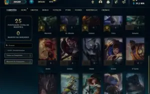 Conta diamante 3 com 25 Champs e 1 Skin + 35 Fragmentos