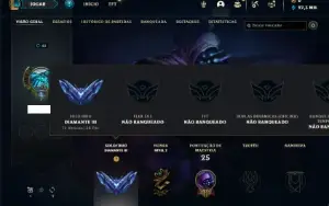 Conta diamante 3 com 25 Champs e 1 Skin + 35 Fragmentos