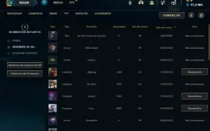 Conta diamante 3 com 25 Champs e 1 Skin + 35 Fragmentos