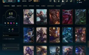 Unranked com 95 Champs e 68 Skins ( ADC / MID / JG )