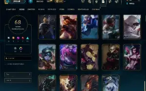 Unranked com 95 Champs e 68 Skins ( ADC / MID / JG )