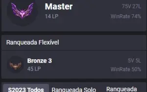 Conta Mestre 74%WR / 53k EA e 9643 RP/ full champ/ 141 skins
