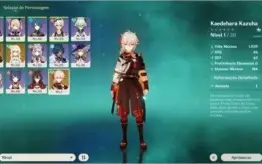 Ar 31  kazuha + diluc + Bennet c1 e Rosária c2 lança de Jade