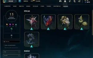 Conta ouro 1 com TODOS os champs e 139 Skins + 1 Prestigio