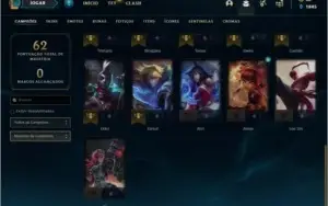 Conta DIAMANTE 4 com 8 skins e 26 champs