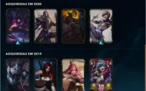 CONTA DIAMANTE 4 MMR D2 68% WR acc de 2019 13 skins 40 champ