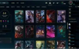 CONTA LOL GOLD 4 /64 SKINS/