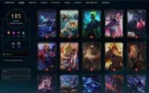 Conta LOL Platina 22K BP Todos os Champs + 185 Skins