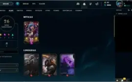 Conta League of Legends - Prata I | Nível 85 |25 skins.