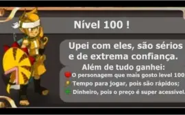Upamos seu personagem do 1 ao 100, em no máximo 3 dias.