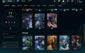 Conta Unranked com 36 Champs e 22 Skins + 1 Fragmento