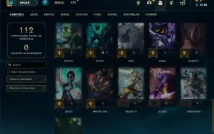 Conta Unranked com 36 Champs e 22 Skins + 1 Fragmento