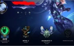 Conta League of Legends Diamante V- 135 Campeões- 196 Skins