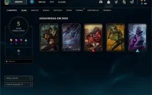 CONTA PLATINA 4 LEVEL 40 (5 SKINS + 39 CHAMPS)