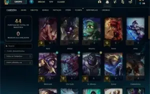 CONTA PLATINA 4 LEVEL 40 (5 SKINS + 39 CHAMPS)