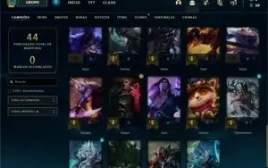 CONTA PLATINA 4 LEVEL 40 (5 SKINS + 39 CHAMPS)
