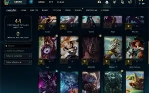 CONTA PLATINA 4 LEVEL 40 (5 SKINS + 39 CHAMPS)