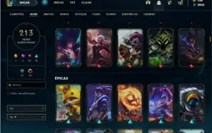 Conta ouro 1 com 123 Champs e 213 Skins + 3 Prestigios
