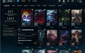 Conta ouro 1 com 123 Champs e 213 Skins + 3 Prestigios