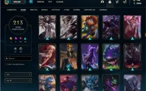 Conta ouro 1 com 123 Champs e 213 Skins + 3 Prestigios