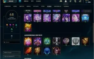 Conta prata 4 com 10 skins e 37 champs