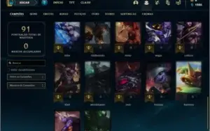 Conta prata 4 com 10 skins e 37 champs