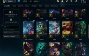 Conta prata 4 com 10 skins e 37 champs