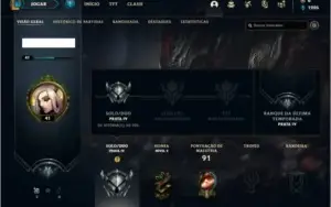 Conta prata 4 com 10 skins e 37 champs