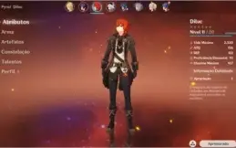 CONTA GENSHIN IMPACT COM DILUC E QIQI NIVEL 10