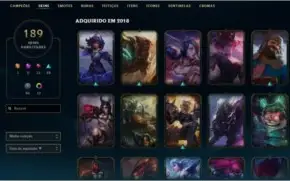 Conta de lol - Diamante 4 - 189 skins