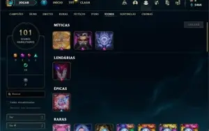 Conta ouro 4 com 80 Champs e 89 Skins + 2 Prestigios do Lee