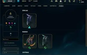 Conta ouro 4 com 80 Champs e 89 Skins + 2 Prestigios do Lee