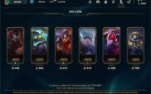 Conta ouro 4 com 80 Champs e 89 Skins + 2 Prestigios do Lee