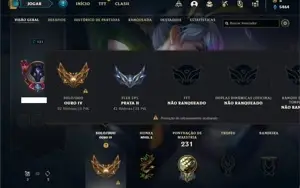 Conta ouro 4 com 80 Champs e 89 Skins + 2 Prestigios do Lee