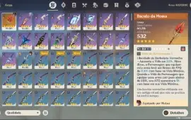 Conta Genshin Impact Hutao + Bis e Zhong Li AR45 + 149 Tiros