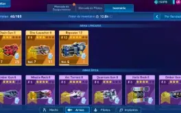 Mech Arena conta de 3k hangar e 10k de inventário