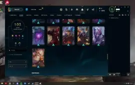 Conta lol falta 13 campeões, 113 skins, recompensa gratis...