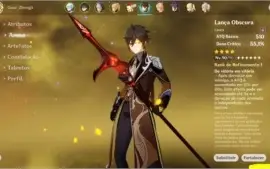 AR 55 XIAO + LANÇA DE JADE - ZHONGLI - KLEE C1 - MONA C1